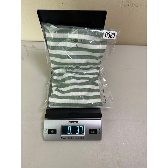 Hollister Ribbed Striped Scoop Neck Crop Top Womens S Retro Gilmore Y2K Preppy - Picture 7 of 7